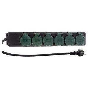 REV Rallonge électrique 1,4 m 6 prises Noir-Vert - Rallonge REV Rallonge électrique 1,4 m 6 prises Noir-Vert - Rallonge