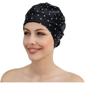 Fashy Polka Dot Stoff Badekappe - Zwart/Wit Fashy Polka Dot Stoff Badekappe - Zwart/Wit