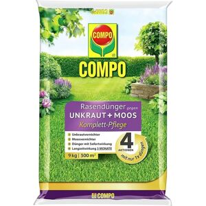 COMPO Gyeptrágyázó gyom és moha ellen + teljes körű ápolás 9 kg COMPO Gyeptrágyázó gyom és moha ellen + teljes körű ápolás 9 kg