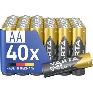 Pile AA Varta - Confezione da 40 Alcaline ad Alta Capacità Pile AA Varta - Confezione da 40 Alcaline ad Alta Capacità