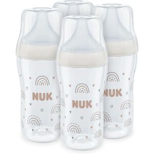 NUK Rainbow Baby Bottles, 260ml, Pack of 4 - Baby Bottles NUK Rainbow Baby Bottles, 260ml, Pack of 4 - Baby Bottles