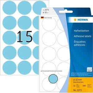 Herma 2273 Étiquettes Rondes Auto-adhésives Bleues - Étiquettes Auto-adhésives Herma 2273 Étiquettes Rondes Auto-adhésives Bleues - Étiquettes Auto-adhésives