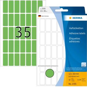 Herma 2355 Samolepicí štítky - Obdélníkové, Zelené, 1120 ks Herma 2355 Samolepicí štítky - Obdélníkové, Zelené, 1120 ks