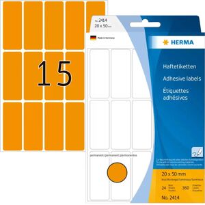 Étiquettes auto-adhésives orange Herma - 20x50mm - 360 pcs Étiquettes auto-adhésives orange Herma - 20x50mm - 360 pcs