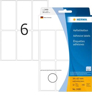 Herma 2480 Bílé obdélníkové štítky - Štítky Herma 2480 Bílé obdélníkové štítky - Štítky