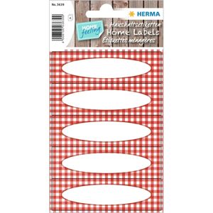 Etiquetas de Cocina Vichy Rojo Herma - Pack de 12 Etiquetas de Cocina Vichy Rojo Herma - Pack de 12