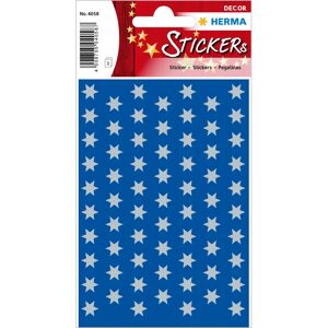 Herma 4058 Stříbrné dekorativní samolepky - 6-cípaté hvězdy holografické - 201 ks Herma 4058 Stříbrné dekorativní samolepky - 6-cípaté hvězdy holografické - 201 ks