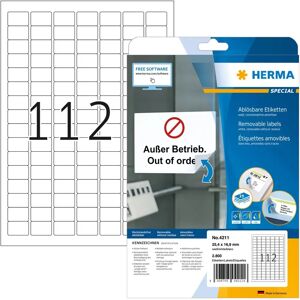 Herma 4211 Printer Label - 2800 Self-Adhesive Removable Labels Herma 4211 Printer Label - 2800 Self-Adhesive Removable Labels