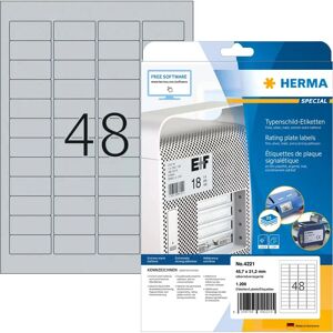 Herma Silver Self-Adhesive Labels - Rectangular, 45.7x21.2mm, 1200 pcs Herma Silver Self-Adhesive Labels - Rectangular, 45.7x21.2mm, 1200 pcs