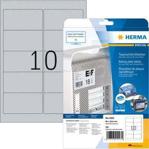 Herma 4223 Silver Self-Adhesive Labels - Round Rectangle 250 pcs Herma 4223 Silver Self-Adhesive Labels - Round Rectangle 250 pcs