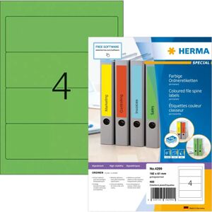 Herma Green File Spine Labels - Self-Adhesive A4 100 pcs Herma Green File Spine Labels - Self-Adhesive A4 100 pcs