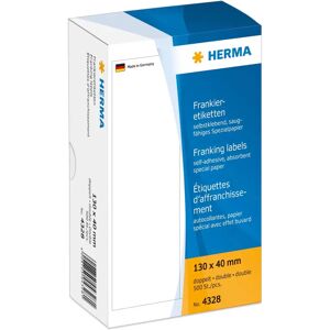Herma 4328 White Rectangle Labels - Self-Adhesive - 130x40 mm - 500 pcs Herma 4328 White Rectangle Labels - Self-Adhesive - 130x40 mm - 500 pcs