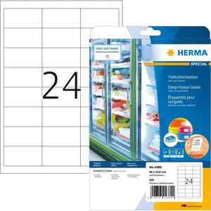 Étiquettes Herma Deep-Freeze 66x33,8mm - Blanches - Publicité Étiquettes Herma Deep-Freeze 66x33,8mm - Blanches - Publicité