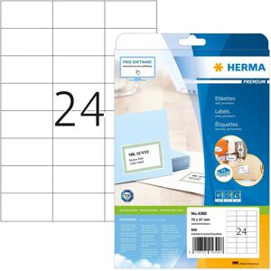 Herma White 70x37mm Labels - Self-Adhesive Printer Labels Herma White 70x37mm Labels - Self-Adhesive Printer Labels