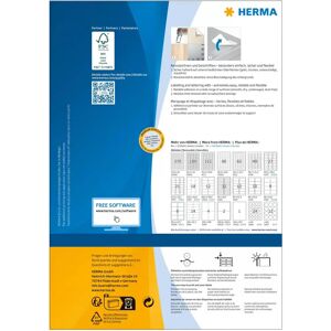 Herma White 60mm Diameter Self-Adhesive Removable Labels - Printer Label Herma White 60mm Diameter Self-Adhesive Removable Labels - Printer Label