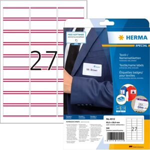 Herma 4512 Self-Adhesive Labels - Rounded Rectangle Red - 540 pcs Herma 4512 Self-Adhesive Labels - Rounded Rectangle Red - 540 pcs