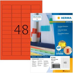 Herma Red Rectangular Labels - Self-Adhesive, A4 4800 pcs Herma Red Rectangular Labels - Self-Adhesive, A4 4800 pcs