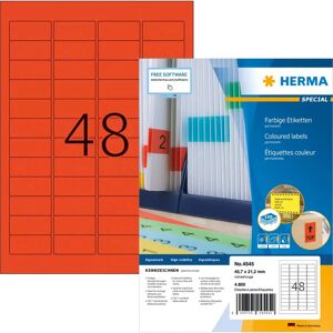 Herma Red Rectangular Labels - Self-Adhesive, A4 4800 pcs Herma Red Rectangular Labels - Self-Adhesive, A4 4800 pcs