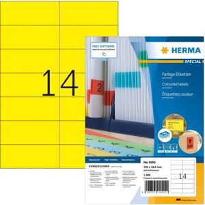 Herma Yellow Self-Adhesive Labels - Rectangle 1400 pcs Herma Yellow Self-Adhesive Labels - Rectangle 1400 pcs