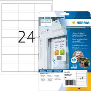 Herma 4573 Bílá odolná vůči povětrnostním vlivům samolepicí štítky - 480 ks Herma 4573 Bílá odolná vůči povětrnostním vlivům samolepicí štítky - 480 ks