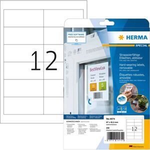 Herma Bílé odolné proti povětrnostním vlivům odstranitelné štítky - Samolepicí A4 240 ks Herma Bílé odolné proti povětrnostním vlivům odstranitelné štítky - Samolepicí A4 240 ks