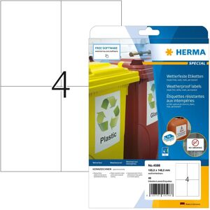 Herma White Weatherproof Self-Adhesive Labels 105x148mm - Labels Herma White Weatherproof Self-Adhesive Labels 105x148mm - Labels