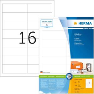 Herma 4619 White Label - Self-Adhesive, 97x33.8mm - Label Herma 4619 White Label - Self-Adhesive, 97x33.8mm - Label