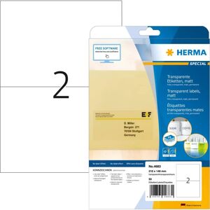 Herma 4683 Transparante Matte Etiket - Zelfklevend, 50 stuks Herma 4683 Transparante Matte Etiket - Zelfklevend, 50 stuks