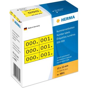 Herma 4801 Self-Adhesive Labels - Yellow/Black, 3000 pcs Herma 4801 Self-Adhesive Labels - Yellow/Black, 3000 pcs