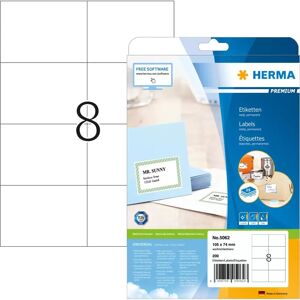 Herma White 5062 Printer Labels - 105x74mm, Pack of 200 Herma White 5062 Printer Labels - 105x74mm, Pack of 200