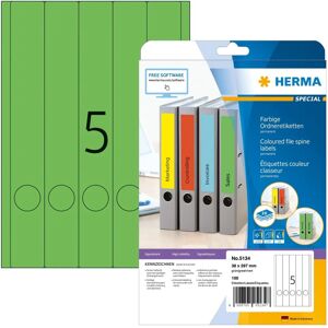Herma Green Printer Labels - Self-adhesive, A4, 38x297mm Herma Green Printer Labels - Self-adhesive, A4, 38x297mm