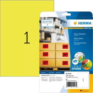 Herma 5148 Yellow Self-Adhesive Labels - Rectangle Permanent - 20 pcs Herma 5148 Yellow Self-Adhesive Labels - Rectangle Permanent - 20 pcs