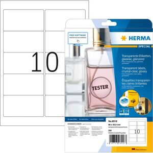 Herma Transparante Labels - 8018 - Zelfklevend, Waterbestendig, 250 etiketten Herma Transparante Labels - 8018 - Zelfklevend, Waterbestendig, 250 etiketten