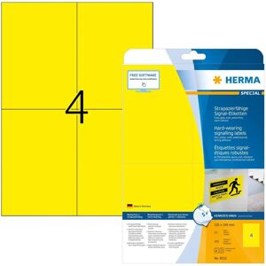 HERMA 8032 Weatherproof Yellow Printer Labels - Self-adhesive, A4, Weatherproof HERMA 8032 Weatherproof Yellow Printer Labels - Self-adhesive, A4, Weatherproof