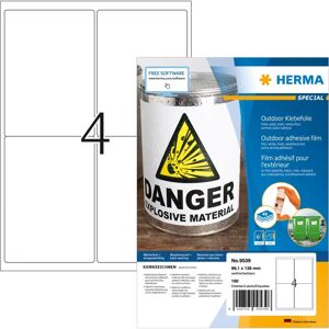 Herma 9539 White Rectangular Self-Adhesive Outdoor Labels - Self-Adhesive Labels Herma 9539 White Rectangular Self-Adhesive Outdoor Labels - Self-Adhesive Labels