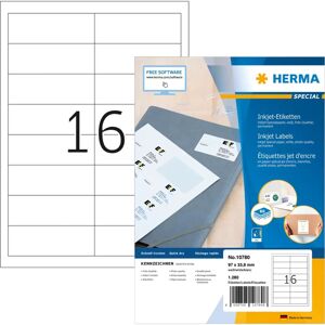 Herma Weiße Inkjet Etiketten - 80 Blätter 97x33.8mm - Druckereietikett Herma Weiße Inkjet Etiketten - 80 Blätter 97x33.8mm - Druckereietikett