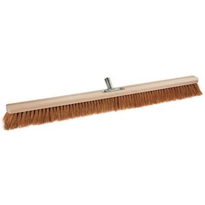 Balai coco Sorex - 1000 mm avec manche en bois plat et support métallique - Publicité Balai coco Sorex - 1000 mm avec manche en bois plat et support métallique - Publicité
