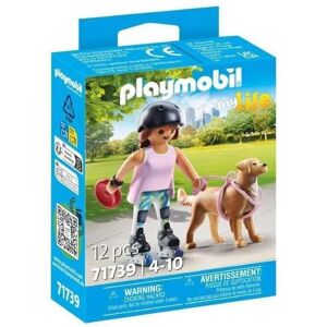 Playmobil Rollschuhläufer mit Retriever - Puppenhaus-Zubehör Playmobil Rollschuhläufer mit Retriever - Puppenhaus-Zubehör
