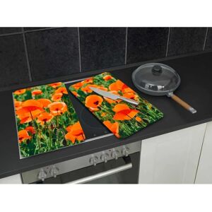 WENKO Poppy Field Kitchen Cutting Board - Rectangular Plastic, Tempered Glass WENKO Poppy Field Kitchen Cutting Board - Rectangular Plastic, Tempered Glass