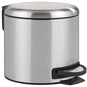WENKO Leman Satin Steel 3L Trash Bin - Bathroom Accessory WENKO Leman Satin Steel 3L Trash Bin - Bathroom Accessory