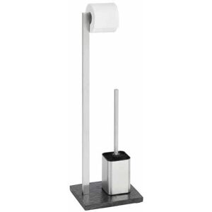 WENKO Black Silver Floorstanding Bathroom Set - Bathroom Accessory Set WENKO Black Silver Floorstanding Bathroom Set - Bathroom Accessory Set