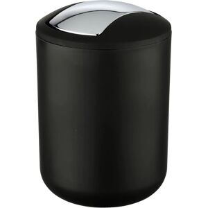 Wenko - Bathroom Waste Bin, 2L, Black, Oscillating Lid, Brasil s Wenko - Bathroom Waste Bin, 2L, Black, Oscillating Lid, Brasil s