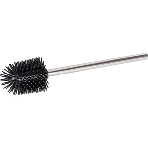 Wenko Toilet Brush - Removable Silicone, Black & Silver - 8x35cm Wenko Toilet Brush - Removable Silicone, Black & Silver - 8x35cm