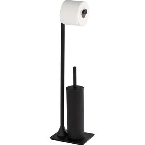 WENKO Hella Toilet Accessory Set - Black Matte, Freestanding WENKO Hella Toilet Accessory Set - Black Matte, Freestanding