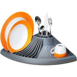 Wenko Gray Corner Dish Drainer - Kitchen Accessory Wenko Gray Corner Dish Drainer - Kitchen Accessory