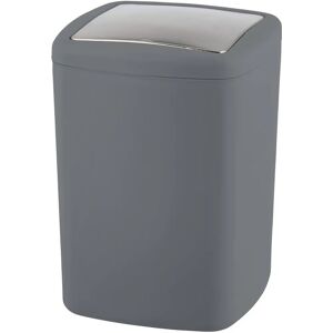 Wenko Barcelona Bathroom Trash Bin - 8.5L, Anthracite, Swing Lid Wenko Barcelona Bathroom Trash Bin - 8.5L, Anthracite, Swing Lid