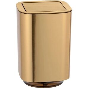 WENKO Auron Waste Container - Square Plastic, Gold WENKO Auron Waste Container - Square Plastic, Gold