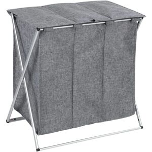 WENKO Trio Gray Laundry Basket - 3 Compartment, 120L, Foldable WENKO Trio Gray Laundry Basket - 3 Compartment, 120L, Foldable