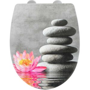 Wenko Water Lily Toilettensitz - Automatischer Deckel, Bruchfest, Universell Wenko Water Lily Toilettensitz - Automatischer Deckel, Bruchfest, Universell