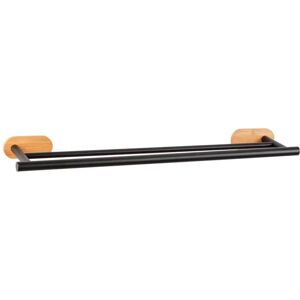 WENKO Falra szerelhető bambusz törölközőtartó - Fekete, 60cm WENKO Falra szerelhető bambusz törölközőtartó - Fekete, 60cm